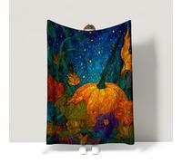 Halloween Colorful Couch Blanket Fantastic Artistic Retro Serene Blanket Fluffy Soft Warm For children teenagers adults and the elderly Queen (200 x 200 CM)