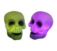 Halloween Colorful Flash LED Skull Night Light Lamp Decoration Gift Favor M