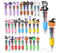 Halloween Colorful Multicolor Pen in One Cartoon Cute Fun 4-in-1 Cute Mini Pens Bulk Kawaii Pumpkin Ghost Bat Shape Cool Ballpoint Pens for Kids Fun,Bulk Party Favors Gifts for Birthdays (10)
