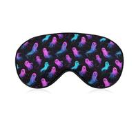 Halloween Colorful Neon Ghost Sleep Mask Eye Masks Soft Blackout Eye Shade Cover Blindfold Eyeshade for Deep Rest Travel Nap