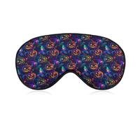 Halloween Colorful Scary Pumpkin Head Sleep Mask Eye Masks Soft Blackout Eye Shade Cover Blindfold Eyeshade for Deep Rest Travel Nap
