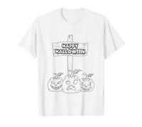 Halloween Coloring and Painting Yourself Value Graphic T-Shirt, Men, White, S