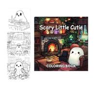 Halloween Coloring Book - Halloween Color Paint Book - 40 Sheets Painting Paper Cartoon Doodle Art for Drawing Journal Adults Kids Family Home School Classroom Daily Travel Birthday