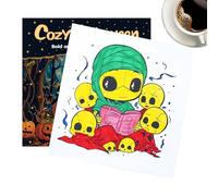 Halloween Coloring Book - Large Print Spooky Pages for Kids and Teens, Bold Illustrations with Easy Designs, Holiday Activity for Classroom, Party, Gift, 8.27x8.27x0.79 inches