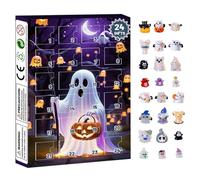 Halloween Comes Holiday Calendar, Halloween Ghost Countdown, Ghost Countdown Calendar, with Classic Plush Doll Accent, Cute Decorative Display, 26x18cm, for Desk, Bookshelf, Window, Home, Festival