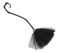 Halloween Comfortable to Touch and High Wear Resistance Witch Broomstick with Plastic and Gauze Material for Halloween Masquerade and Witch Costume Accessories