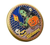 Halloween Commemorative Coin, Ghost Collectable Coin, Halloween, Decorative Collectible for Men, Enthusiasts, Collectors, Study, Living Room, Autumn Decoration, Birthday