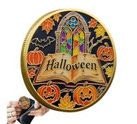 Halloween Commemorative Coin, Ghost Collectible Coin, Halloween, Decorative Collectible for Men, Enthusiasts, Collectors, Study, Living Room, Autumn Decoration, Birthday