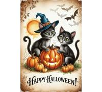 Halloween Composition Notebook: Halloween Vintage Cats and Pumpkins/ Hardcover Notebook for Kids/ Lined Paper/ 100 Pages/ 6x9 inches/ Useful Gift, Diary, Journal for School and Office