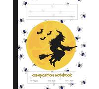 Halloween Composition Notebook - Wide Ruled - 110 Pgs - 7.5 x 9.25 - Arachno-Witch Design for Kids, Students & Teachers: Spider and Witch-Themed ... Spooky Writing, and Creative Autumn Fun