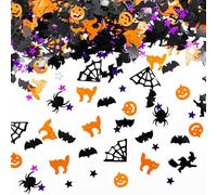 Halloween Confetti,30g Halloween's Table Decorations,Pumpkins Spiders Webs Bats Witches Star Cat Ghost Confetti Black Orange Purple for Halloween Night Party Decorations Supplies Cards