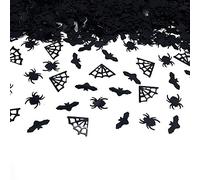 Halloween Confetti Black | Glitter Confetti Sprinkles for Party Table Scatters Decoration | Bat Spider Spider Webs Confetti for Party Supplies | Metallic Foil | 45g 1.6OZ 1100Pcs