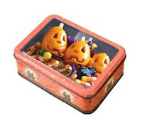 Halloween Cookie Box - Festive Metal Tins, | Portable Rectangular Storage Container, Durable Organizer Box, Perfect Holiday Treats, Cookies, Candy, Snack
