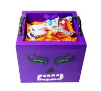 Halloween Cookie Box Square Wooden Creepy Container