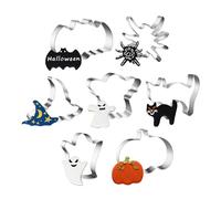 Halloween Cookie Cutters 7 Piece Halloween Biscuit Cutters Ghost Pumpkin Cookie Cutter Stainless Steel Biscuit Cutters for Baking