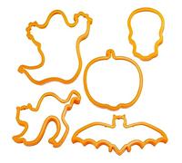 Halloween Cookie Cutters set of 5 re-usable Spooky Shapes 7639