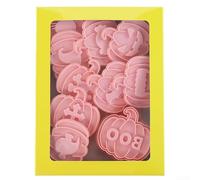 Halloween Cookie Cutters Set with 10 Pumpkin Shapes for Baking, Fondant, Sandwiches, and Dough Molding, Made from Reusable PP Material