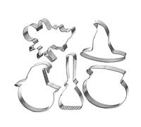 Halloween Cookie Cutters, Stainless Steel Cutters, Food Cookie Cutters Cookie Cutters Pumpkin Witch Hat Shapes for Party Decorations