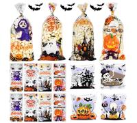 Halloween Cookies and Candy Bags - Sealable, Food Safe, Ghost and Pumpkin Patterns, Trick or Treat Party Supplies, Packaging Bags for Cookies and Candies-200Pcs