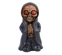 Halloween Cool Skeleton Figurines, Horror Hooded Skeleton Sculpture Desk Ornament, Gothic Cool Skeleton Statue Halloween Decorations