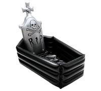 Halloween Cooler PVC Inflatable Ice Serving Bar with Anti-Leakage Nozzle Floating Blow up Cooler for Parties Yard BBQ Picnic Pool