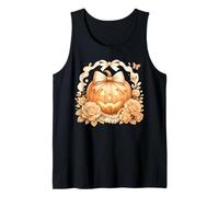 Halloween Coquette Jack-o’-Lantern with Pearls and Roses Tank Top
