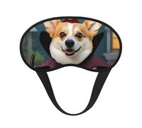 Halloween Corgi Dog Witch Sleep Mask for Men Women Blackout Eye Masks for Sleep, Relaxing Zero Pressure Night Blindfold Soft Breathable Eye Cover for Travel, Night Work, Nap, Office