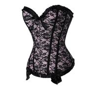 Halloween Corset Top Black Crochet Top Women Back Satin Boned Corset Bustier G String Body Size White Lace Bralette Push Up Pink Xxl