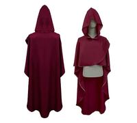 Halloween Cosplay Costume Hooded Cape Cloak Medieval Viking Knight Hooded Robe Cowl Cape Gothic Witch Wizard Vampire Costume Fancy Dress Cosplay Cape Cosplay Pretender Outfit Parent-child Size