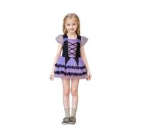 Halloween Cosplay Costume Witch Dress for Kids Girls Fancy Dress Up Role Play Set with Accessories Carnival Party Halloween Elegant Party Performance Festival Outfit