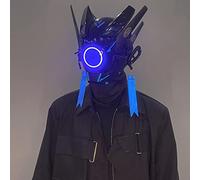 Halloween Cosplay Mask, Cyber Punk Mask, Cool Mech Cosplay Clothes, Festival, School Festival, Christmas Mask, Armor of the Future, Helmet (Blue)