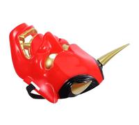 Halloween Cosplay Mask Horrific Red Plastic Costume Mask for Halloween | Stage Performance and Masquerade Balls, Eye Cutouts, Fits Most People, Easy Costume Upgrade