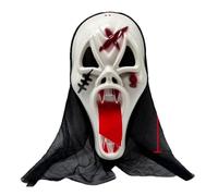 Halloween Cosplay Scary Screaming Ghost Face Mask NPC Funny Prank Scare Headgear For Party Ball Costume Prop Ideal For Halloween