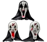 Halloween Cosplay Scary Screaming Ghost Face Mask NPC Funny Prank Scare Headgear For Party Ball Costume Prop Ideal For Halloween