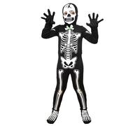 Halloween Cosplay Skeleton Costume Kids Boys Glow in The Dark Skull Scary Halloween Costume for Kid XL