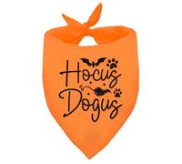 Halloween Costume Accessories Dog Bandana Humorous Dog Scarf for Dogs Lover Gift for Pet Dogs Bandanas Accessories Orange Hocus Dogus Halloween Bandana for Photo Prop Pet Outfit