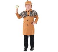 Halloween Costume Adult Kids Boys Cosplay Detective Story Stage Party Costume Clothes Doflamingo Cosplay (Khaki, 4-6 Years)