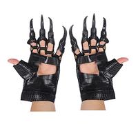 Halloween Costume Animal Dragon Paw Claw Gloves Leather Hand Gloves with Long Nails Scary Cosplay Dressing Up Props Horror Party Fancy Dress Handwear Spooky Carnival Party Costumes Accessories