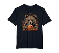 Halloween Costume Bear Witchcraft Spider Web Scary Pumpkin T-Shirt, Men's Big and Tall, Black, 4X Tall