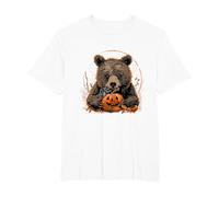 Halloween Costume Bear Witchcraft Spider Web Scary Pumpkin T-Shirt, Men's Big and Tall, White, 2X Tall