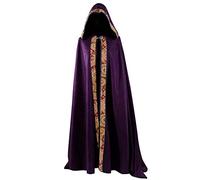 Halloween Costume Cape, Halloween Hooded Cape Adults, Church Priest Long Cape Coat Renaissance Cape Jacket Gothic Capelet Medieval Fancy Dress for Halloween Party Outfit S-4XL