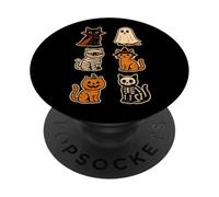Halloween Costume Cat Kitten Cute Vampire Ghost Mummy Kitty PopSockets Adhesive PopGrip