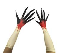 Halloween Costume Cat Paw Gloves with Long Nails Creepy Ghost Witch Devil Demon Vampire Claw Gloves Handwear for Halloween Cosplay Role Play Carnival Fancy Dress Up Party Stage Performance Accessories