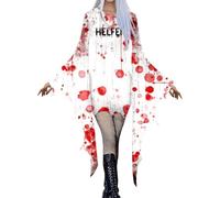 Halloween Costume Dresses Adult Costumes 2025 Women's 1940s Clothing Skeleton for Women Black Dress Womens Female Adults Winter Print Fairy Jumpsuit White2#2 S
