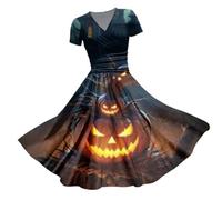 Halloween Costume Fancy Dress Women Costumes for Plus Size Women's Witch Pumpkin Adults Adult Outfits Womens Dresses UK Wrap 1940s Clothing Skeleton b-Grey XXL