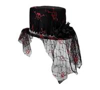Halloween Costume Fascinator Hat,Halloween Top Hat Horror Fascinators Mesh Skull - Costume Prop Indoor and Outdoor Seasonal Decoration for Theater Performances