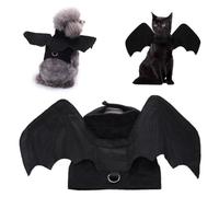 Halloween Costume for Cats and Dogs, Bat Wings Pet Apparel with Adjustable Straps for Kitten Puppy, Soft Bat Costume for Halloween Party Cosplay (L)