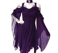 Halloween Costume For Women Festival Fancy Dress Witch With Hooded Cape Ladies Bloody Printed Medieval Zombie Bride Role Play Cocktail Swing