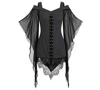 Halloween Costume For Women Party Dress Bell Long Sleeve Elastic Dresses Medieval Cottagecore Costumes Victorian Short Perfect Fancy Events