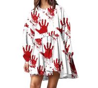 Halloween Costume For Women Party Dress Gothic Horror Ladies Bloody Printed Medieval Traditional Irish Victorian